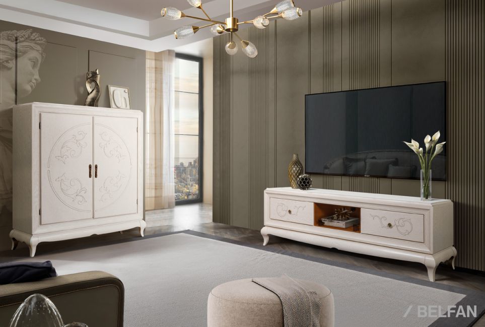 Тумба под ТВ "Соната" (декор) массив и шпон дуба 2