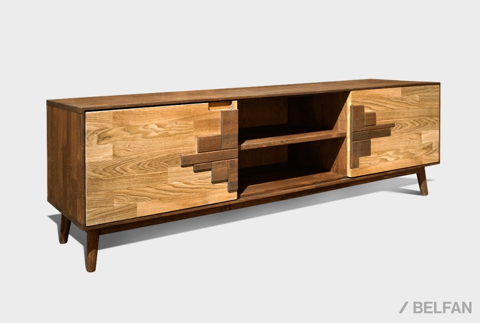 Тумба под ТВ "Ирвинг Дизайн" массив дуба 1