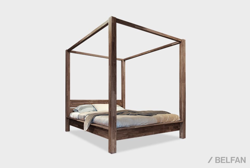 Кровать "Берген" А (с балдахином) массив дуба 1