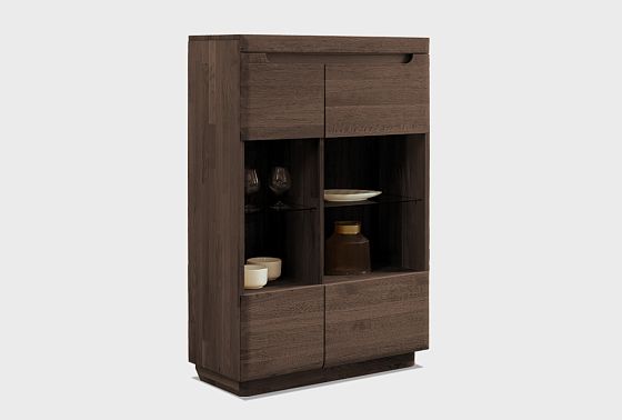 Тумба высокая "Бремен" (стекло) массив дуба 9