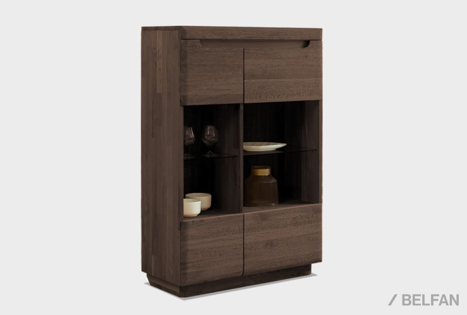 Тумба высокая "Бремен" (стекло) массив дуба 4