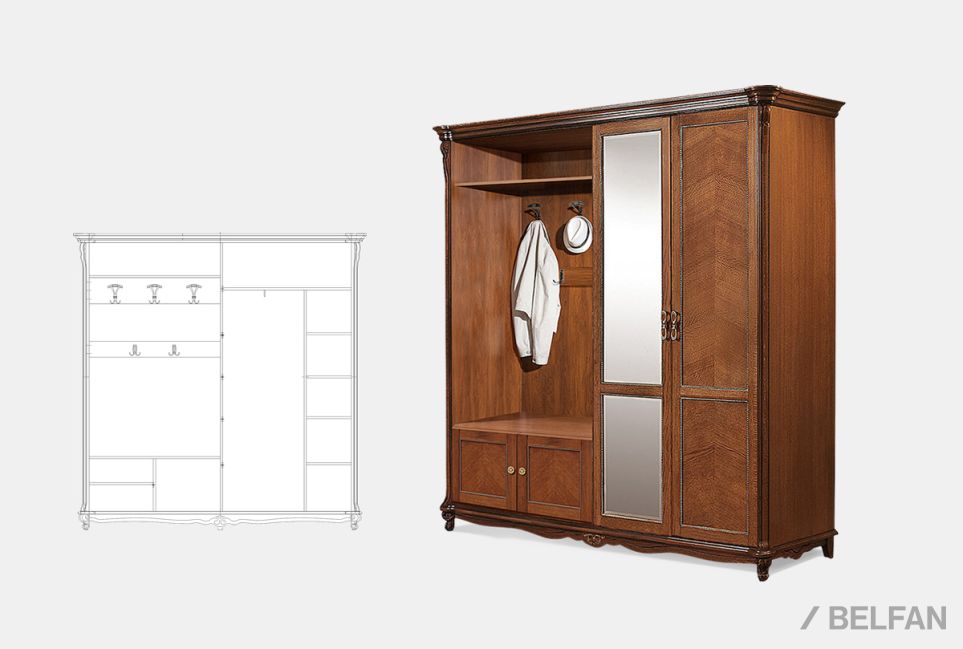 Шкаф комбинированный "Алези 2з" массив и шпон дуба 2