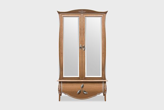 Шкаф для одежды 2-х дв. "Трио" (с зеркалом) массив и шпон дуба 3