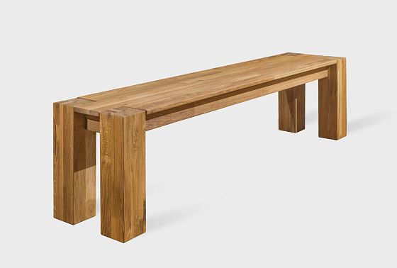 Скамья "Берген" П-03 (сечение опор 120х120) массив дуба 2