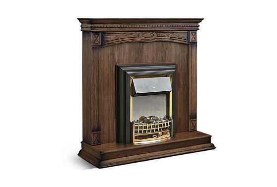 Подставка декоративная под камин "Верди Люкс 1" массив и шпон дуба 2