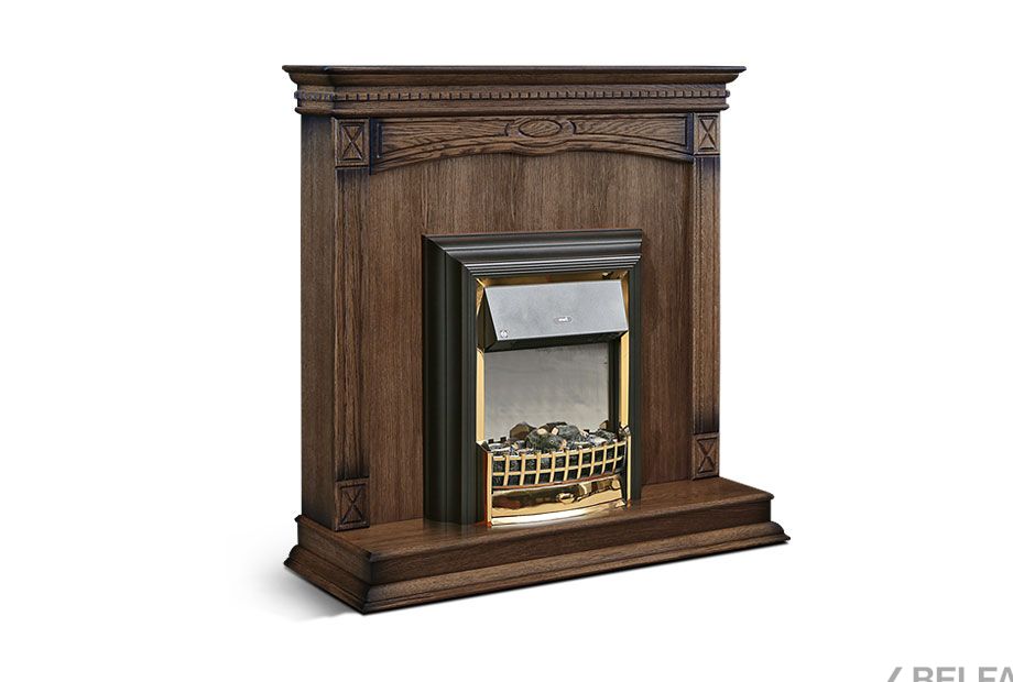Подставка декоративная под камин "Верди Люкс 1" массив и шпон дуба 1
