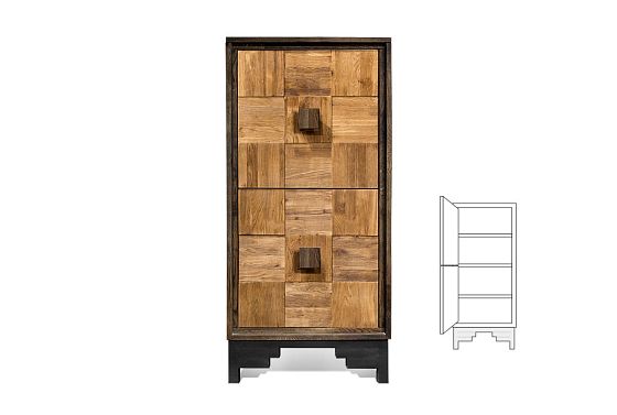 Тумба высокая "Cube Design" 2 массив и шпон дуба 2