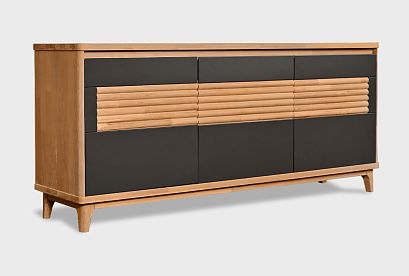 Тумба "Уоллстрит" 3; 3 двери; *А-012.33; к-бейц-масло, ф-антрацит, вст-бейц-масло