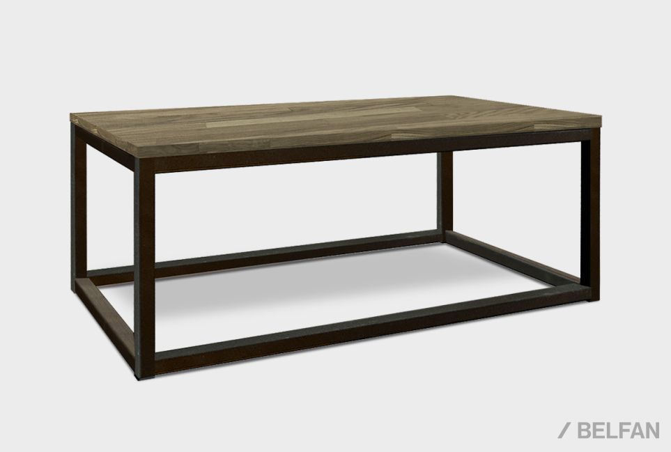Стол журнальный "Арт" прямоугольный 259 массив дуба, металл 1