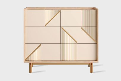 Комод «Авеню» 3; *А-019.08; к-персиковое масло, ф-нюд