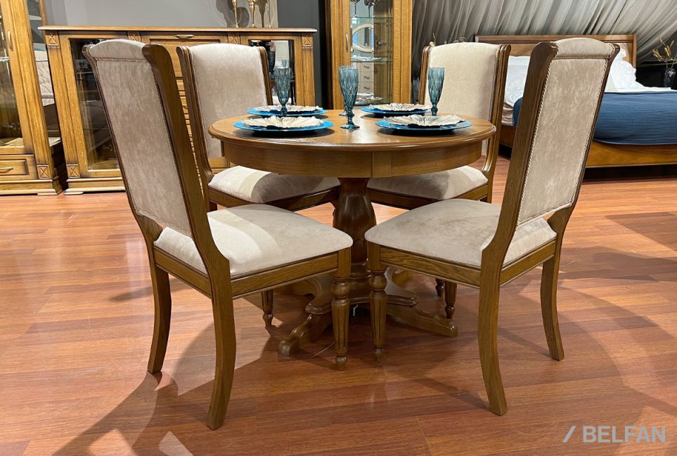 Стол обеденный "Полонез" (круглый) массив и шпон дуба 3