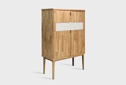 Тумба высокая "Уоллстрит"; *А-012.82; к-бейц-масло, ф-бейц-масло, вст-белый