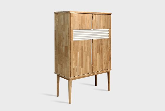 Тумба высокая "Уоллстрит" массив дуба, МДФ 4