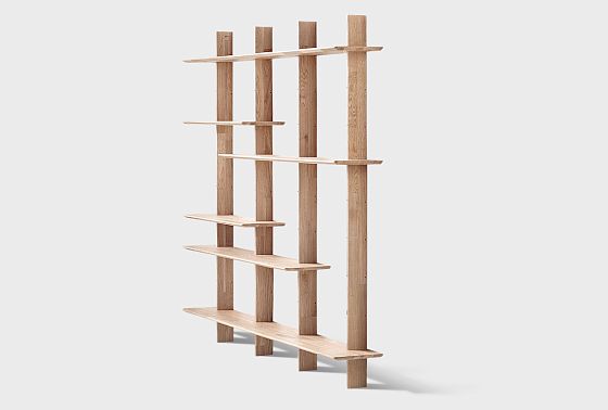 Стеллаж навесной "Арт" массив дуба 3