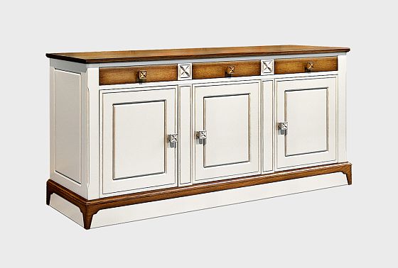 Тумба 3-х дверная "Бриансон" массив и шпон дуба, МДФ 8