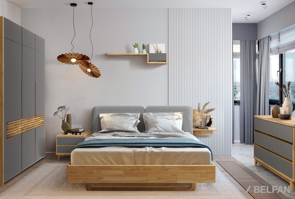 Кровать "Уоллстрит" (мягкое изголовье) массив дуба 3