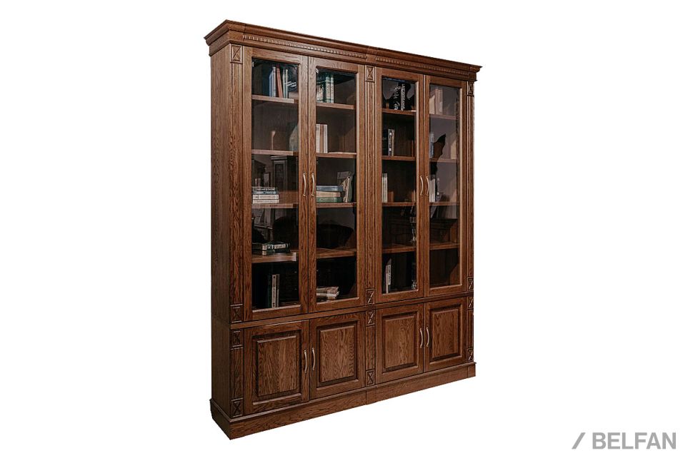 Набор мебели для библиотеки "Верди Люкс 4" массив и шпон дуба 1