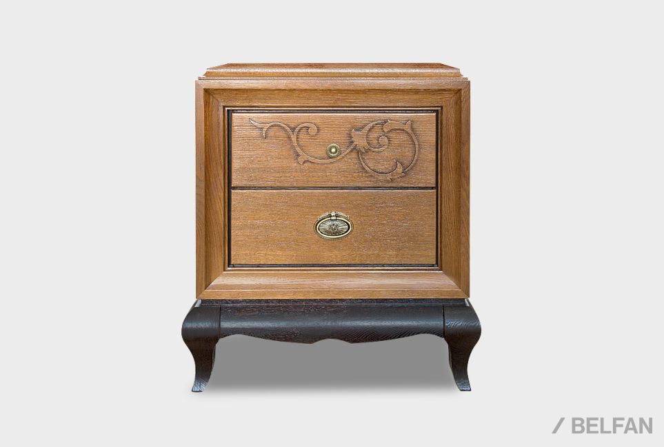 Тумба прикроватная "Соната" (декор) массив и шпон дуба 1