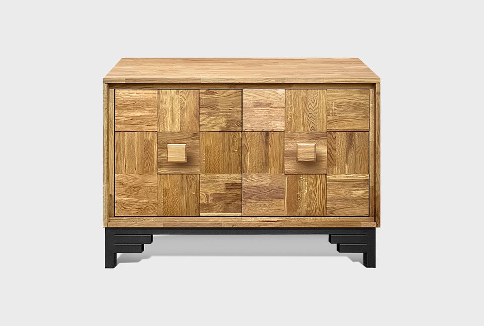 Тумба "Cube Design" 2; фасад "шашки"; бейц-масло