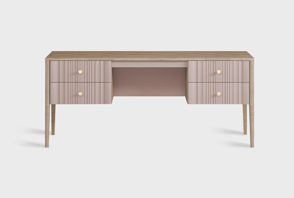 Стол письменный "Меридиан" (2 тумбы); к-торфяной дуб, ф-нирвана