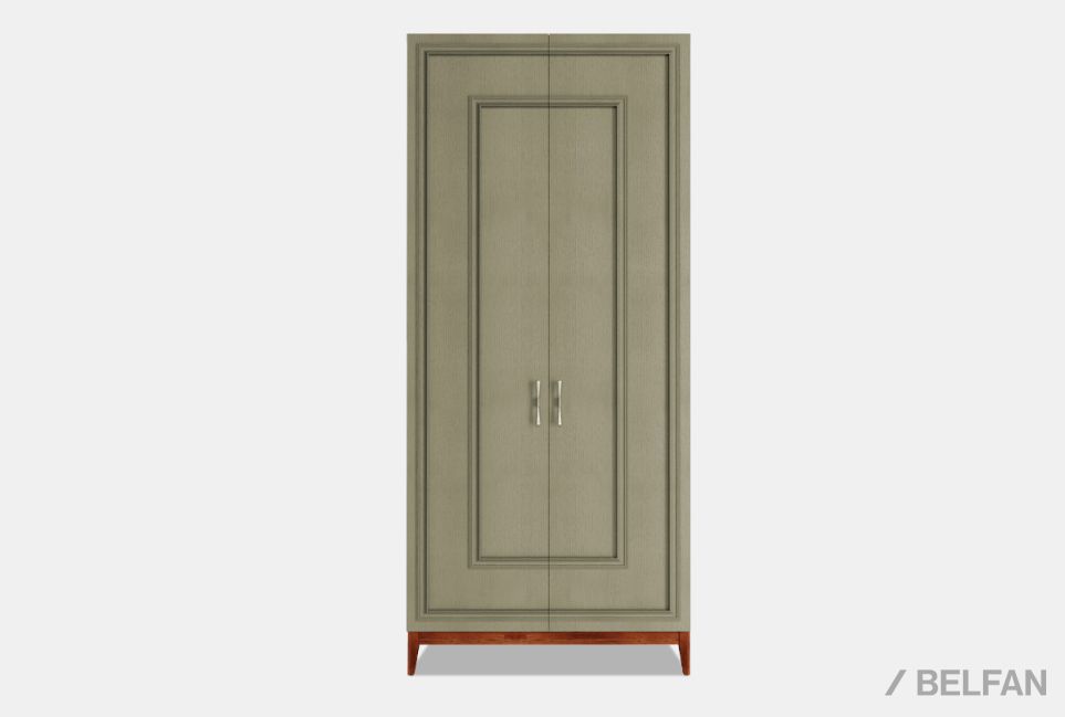 Шкаф 2-х дверный "Сакраменто" (с декором) массив и шпон дуба, МДФ 1