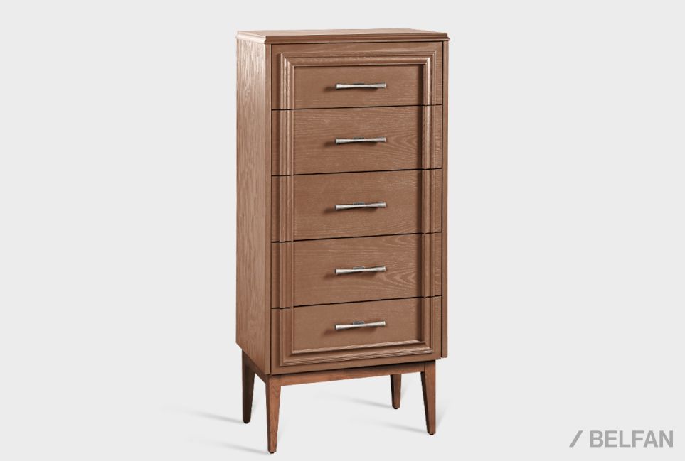 Комод "Сакраменто" 5 (высокий) массив и шпон дуба, МДФ 1