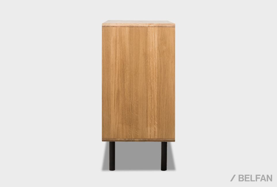 Тумба "Норман" 3 (с ящиками) массив дуба, МДФ, металл 7