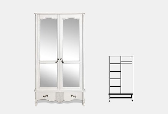 Шкаф для одежды "Катрин" фигурный 2-х дв. с зеркалами массив и шпон дуба 3