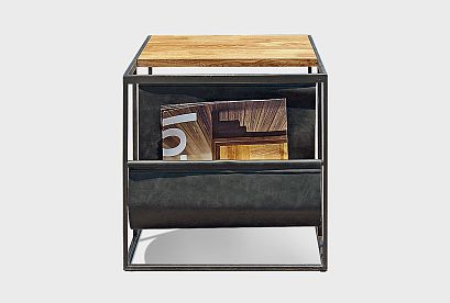 Стол журнальный "Арт" c газетницей; *КМ-009.253; бейц-масло, чёрный металл