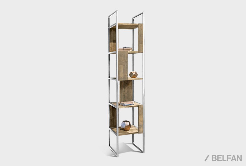 Стеллаж "Арт" 430 массив дуба, металл 1