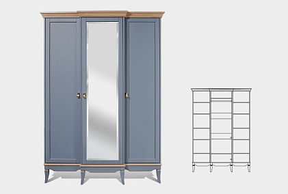 Шкаф для одежды 3-х дв. "Стюарт" (с зеркалом)