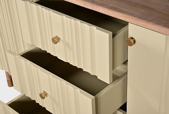 Тумба "Меридиан" 3 (с ящиками) массив дуба, МДФ 5