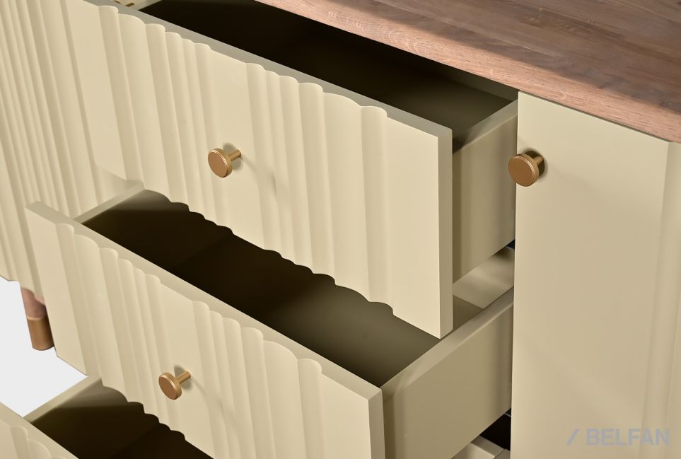 Тумба "Меридиан" 3 (с ящиками) массив дуба, МДФ 4