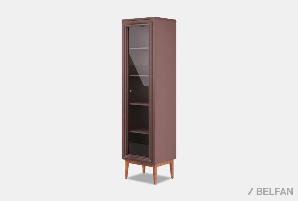 Витрина 1-но дв. "Сакраменто" (левая) массив и шпон дуба, МДФ 1