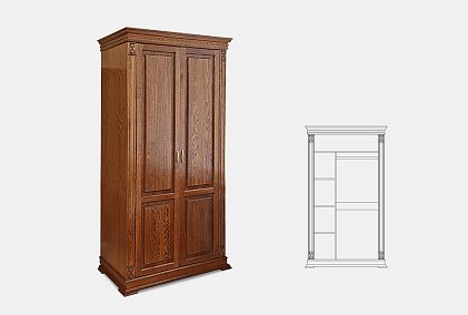 Шкаф для одежды 2-х дв. "Верди Люкс 2/3"