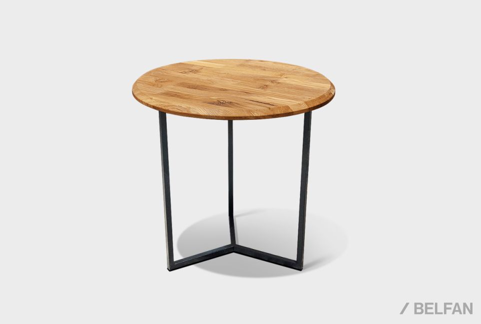 Стол журнальный "Арт" круглый 40 массив дуба, металл 1