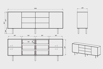 Тумба "Норман" 4 (с ящиками)
