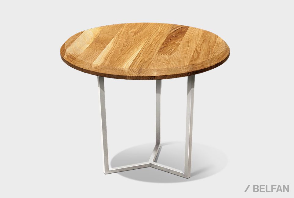 Стол журнальный "Арт" круглый 50 массив дуба, металл 1
