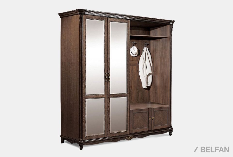 Шкаф комбинированный "Алези 22з" массив и шпон дуба 1