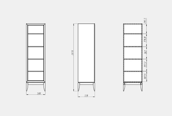 Стеллаж "Коста" массив и шпон дуба 4
