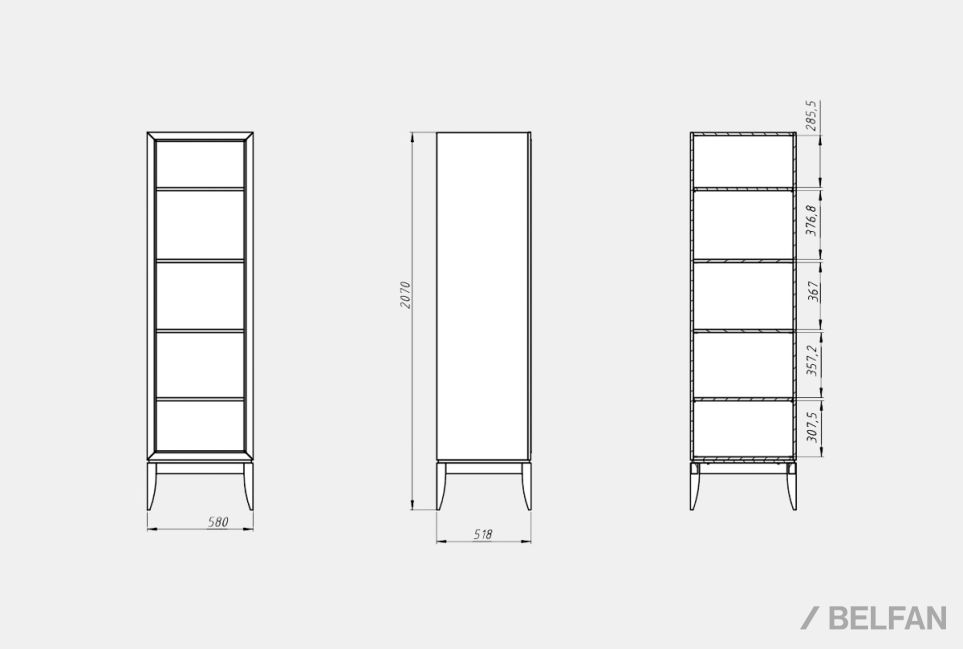 Стеллаж "Коста" массив и шпон дуба 3
