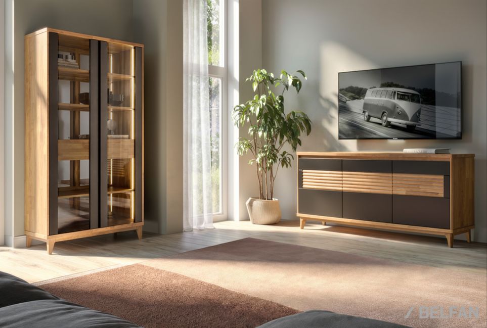 Тумба "Уоллстрит" 3 массив дуба, МДФ 8