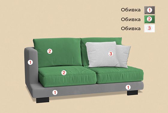 "Леформ" секция 2-х местная с подлокотником  5