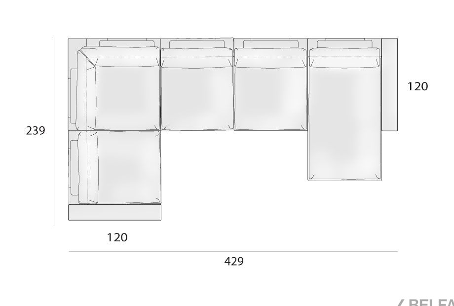 "Лофт" диван угловой с оттоманкой 4