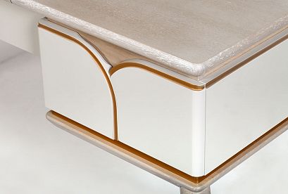 Стол туалетный "Алекса"; *ММ-376-06; айвори+жемчужный дуб, золотая патина