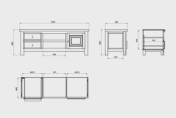 Тумба под ТВ "Горд" массив дуба 3