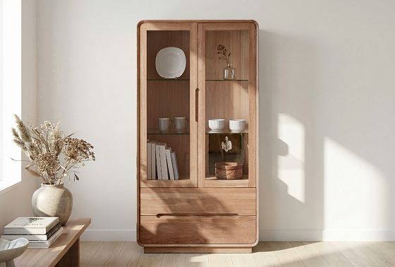 Витрина 2-х дверная "Монблан" массив дуба 5