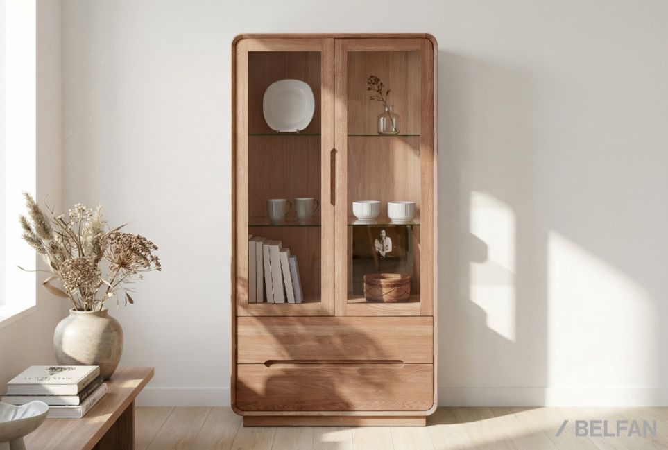 Витрина 2-х дверная "Монблан" массив дуба 1