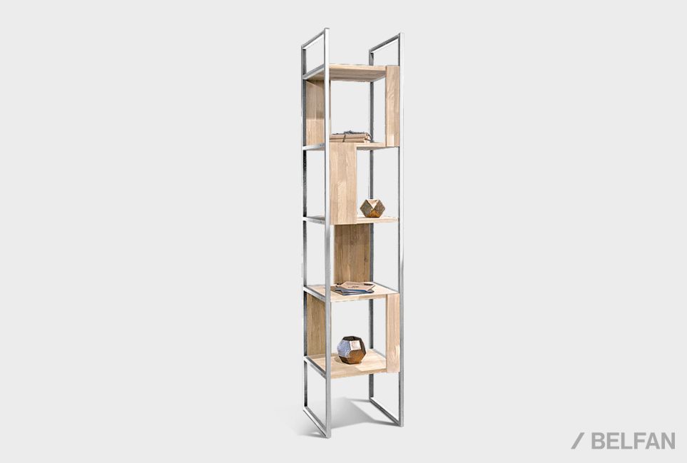 Стеллаж "Арт" 430 массив дуба, металл 1