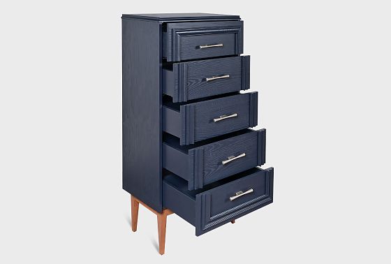 Комод "Сакраменто" 5 (высокий) массив и шпон дуба, МДФ 3